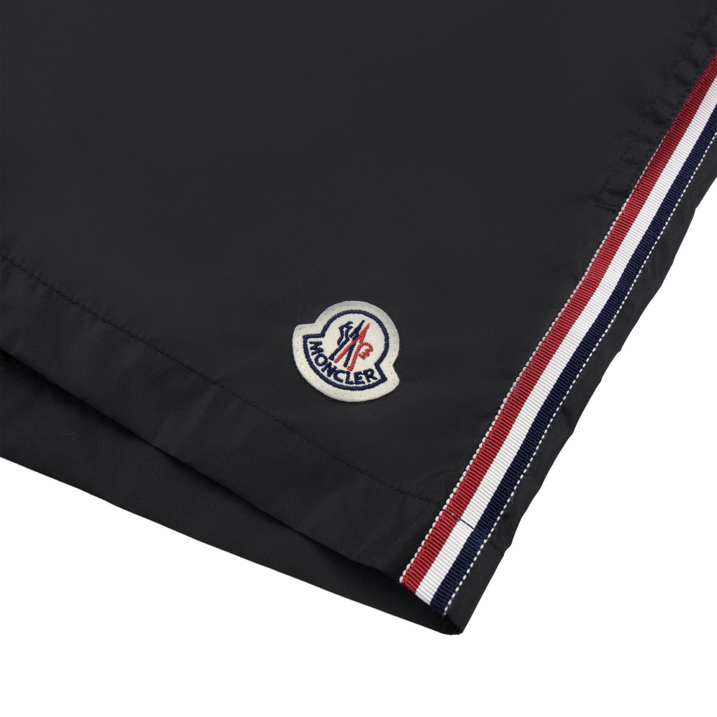 Moncler Logo Patch Side Tri-colore Swim Shorts Black 999