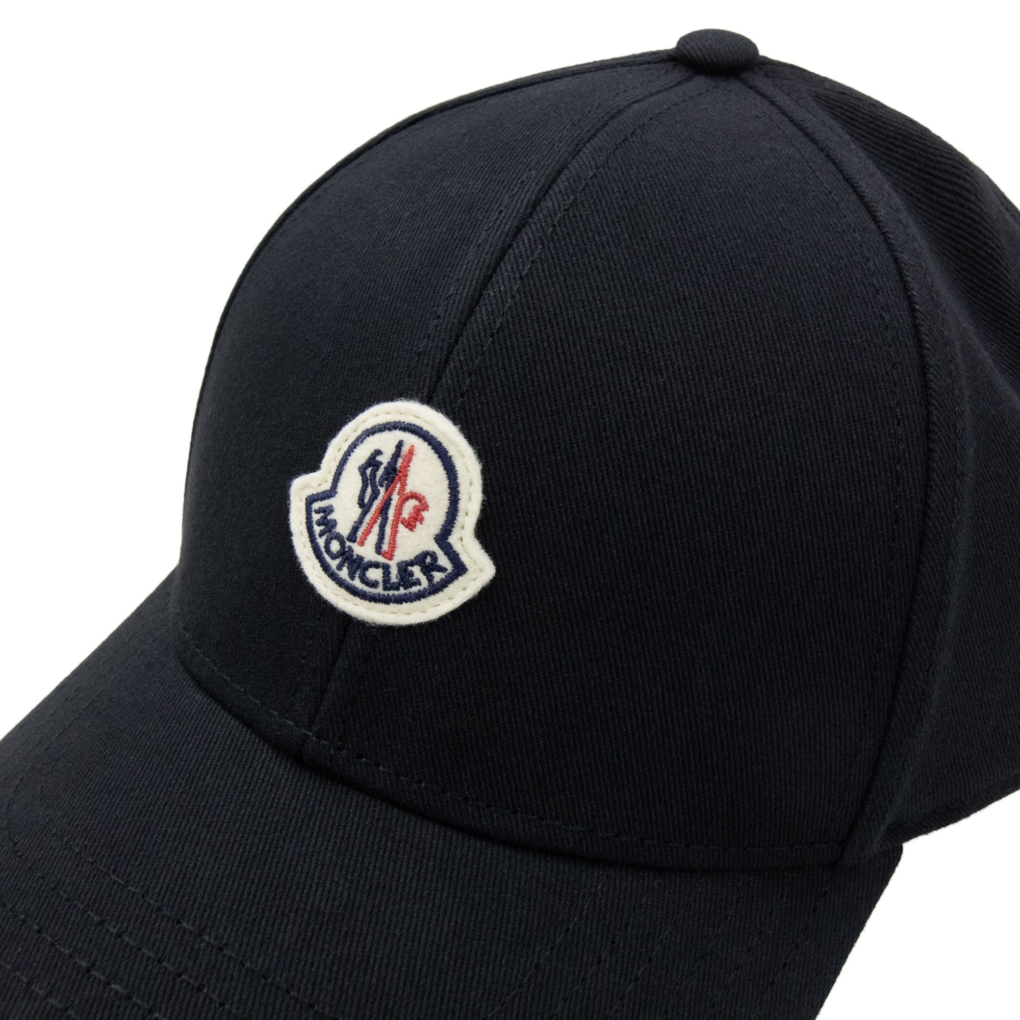 Moncler Cotton Gabardine Baseball Cap Black 999