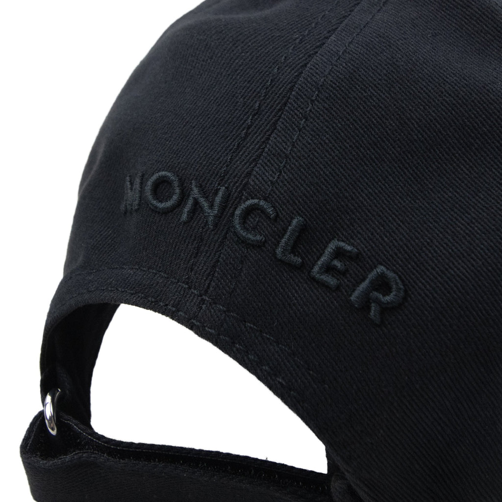Moncler Cotton Gabardine Baseball Cap Black 999