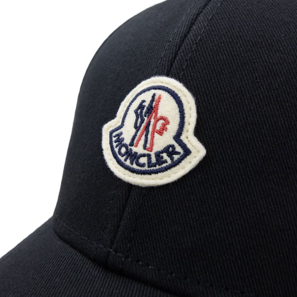 Moncler Cotton Gabardine Baseball Cap Black 999