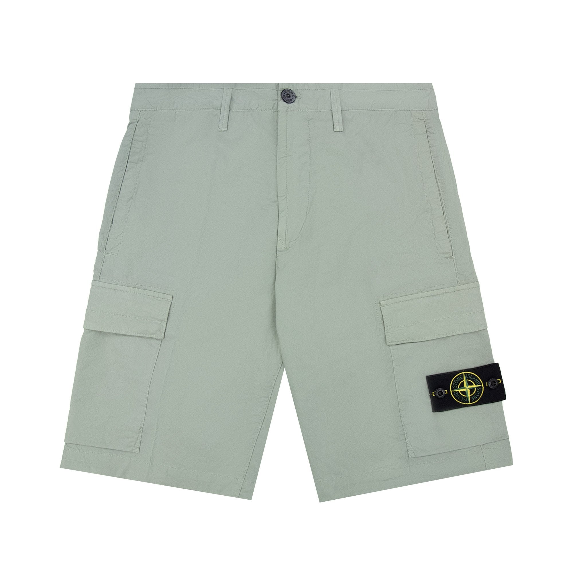 Stone Island L100020 Stretch Cotton Tela Paracadute Shorts Sage Green V0055