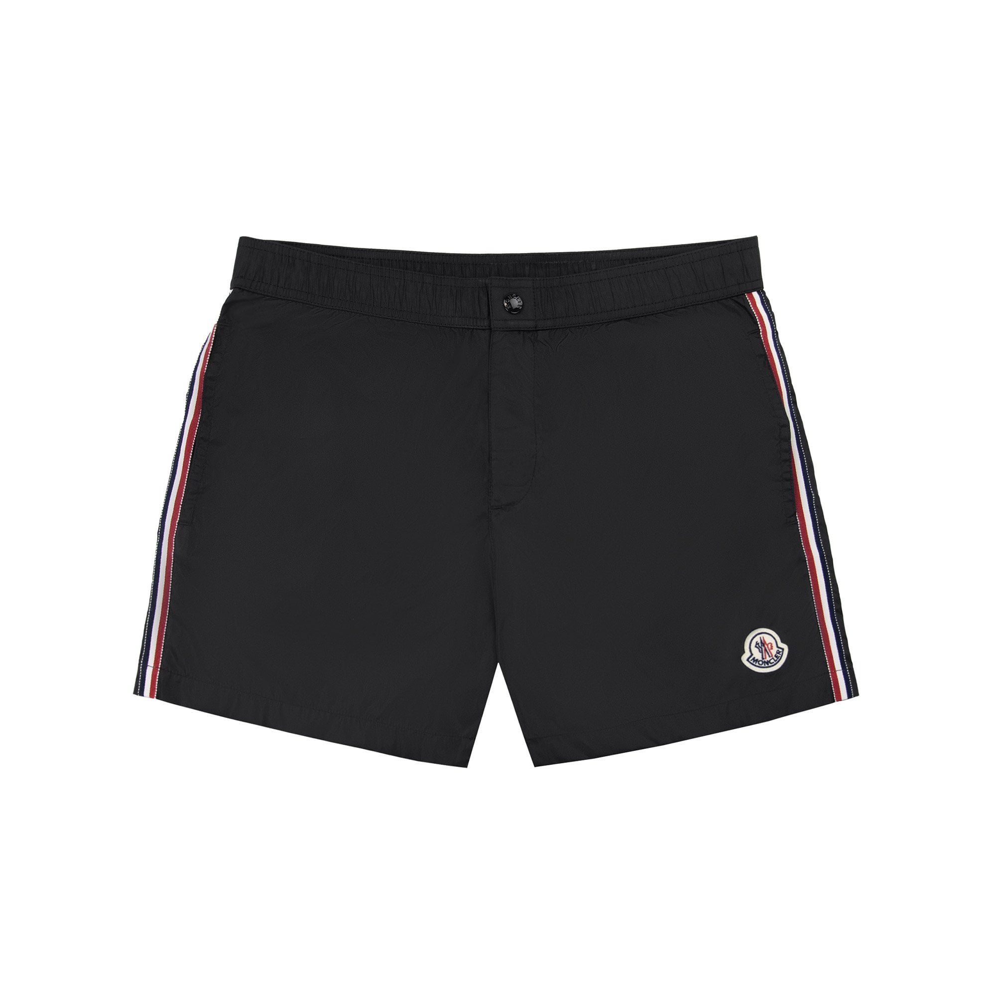 Moncler Logo Patch Side Tri-colore Swim Shorts Black 999