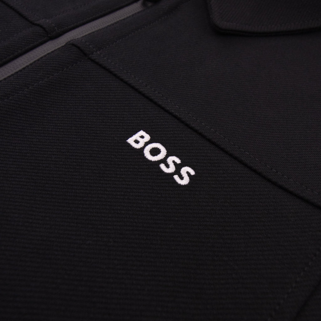 Hugo Boss Cotton Blend Full Zip Sweatshirt With Embroidered Logo Black 001