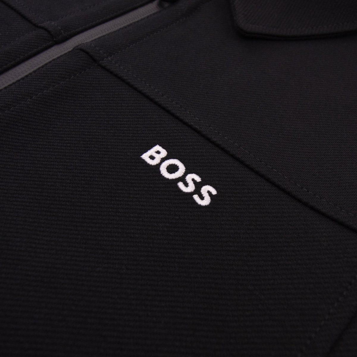 Hugo Boss Cotton Blend Full Zip Sweatshirt With Embroidered Logo Black 001