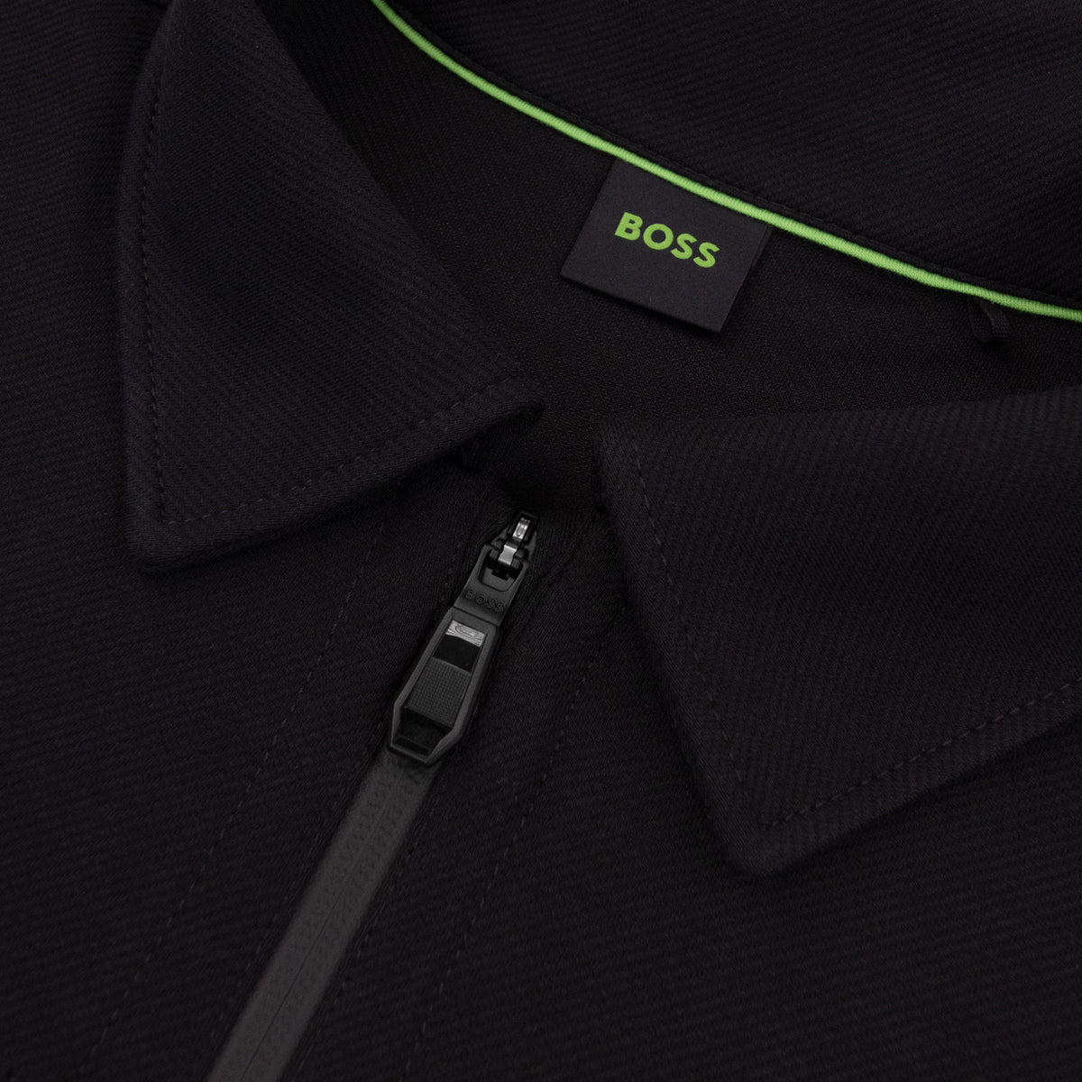 Hugo Boss Cotton Blend Full Zip Sweatshirt With Embroidered Logo Black 001