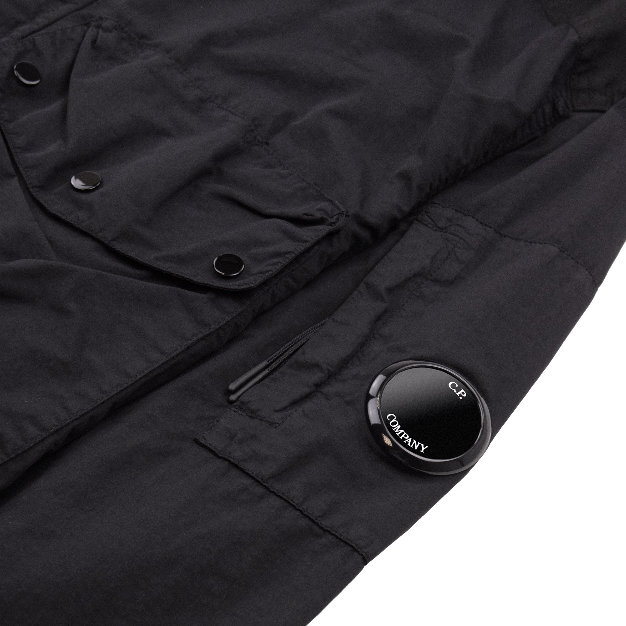 Cp Company Flatt Nylon Mixed Goggle Overshirt Black 999