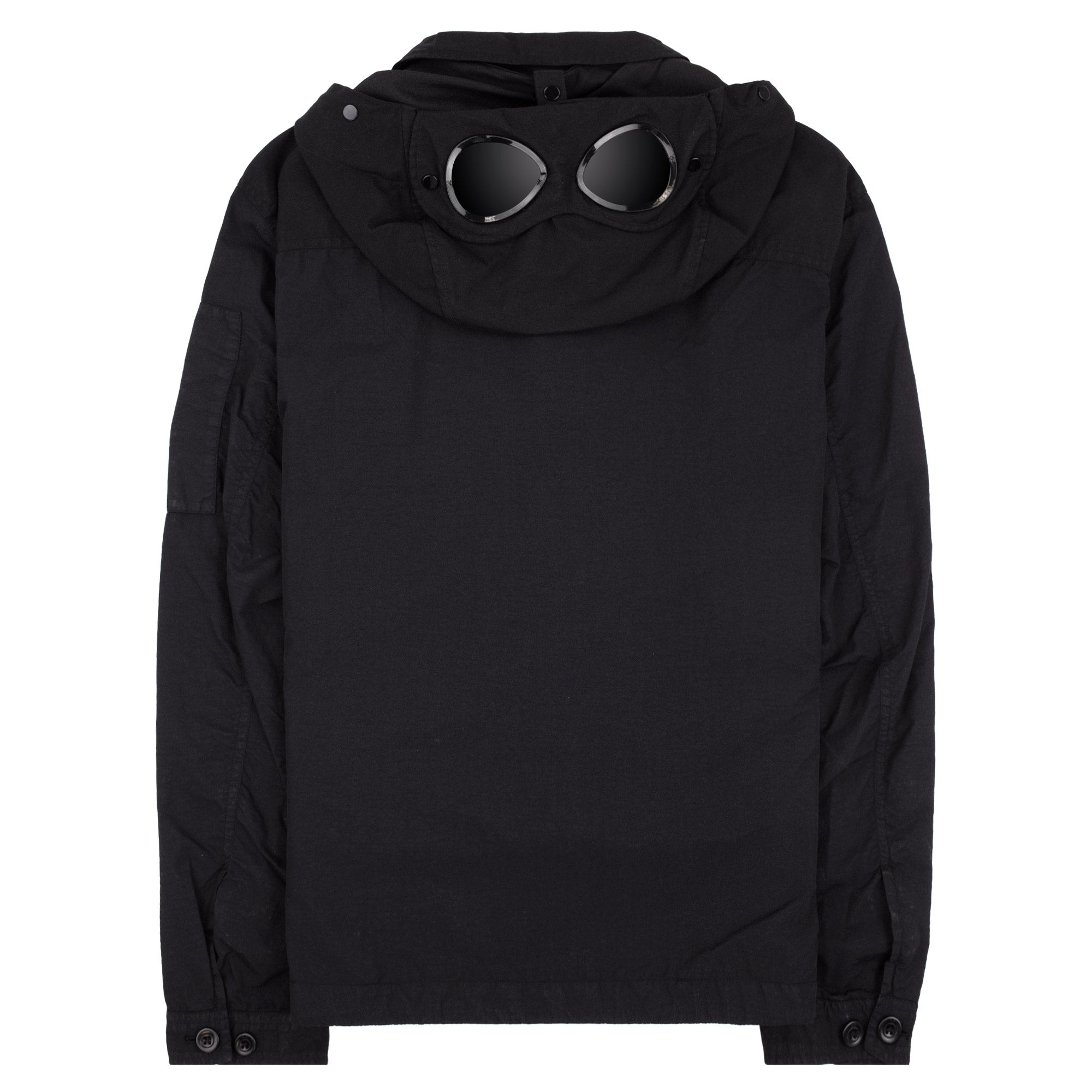Cp Company Flatt Nylon Mixed Goggle Overshirt Black 999