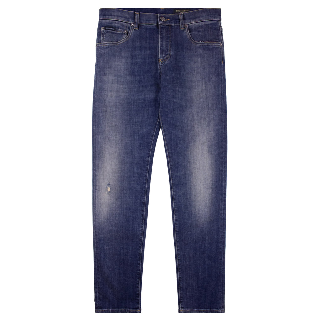 Dolce & Gabbana Slim Fit Stretch Denim Jean Dark Blue