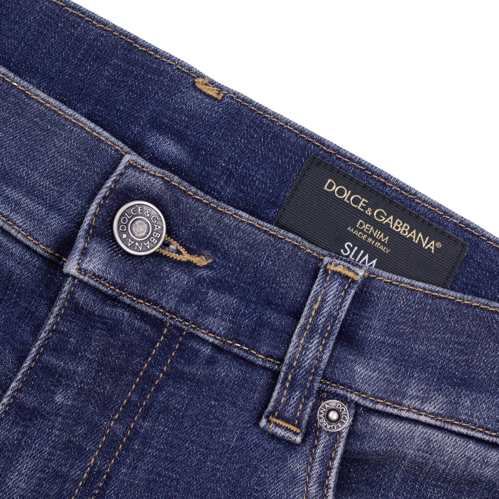 Dolce & Gabbana Slim Fit Stretch Denim Jean Dark Blue
