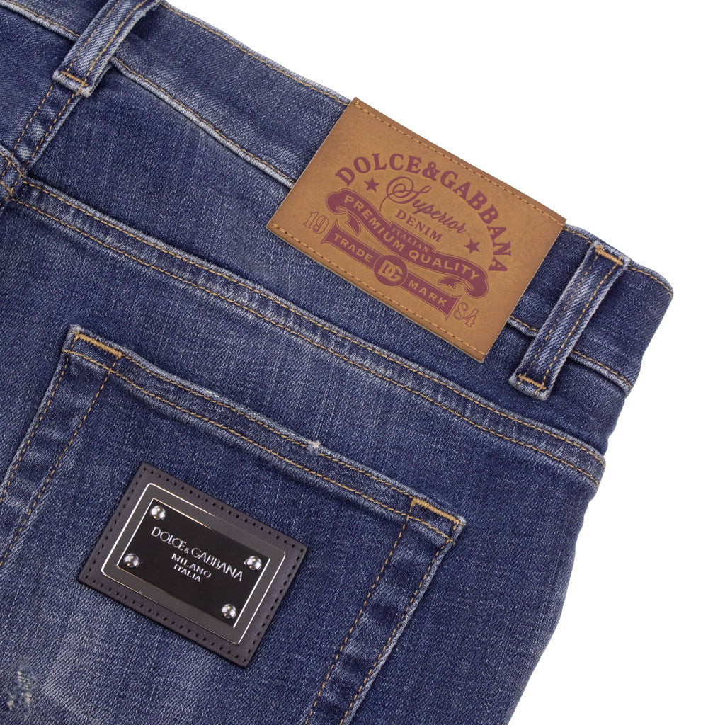 Dolce & Gabbana Slim Fit Stretch Denim Jean Dark Blue