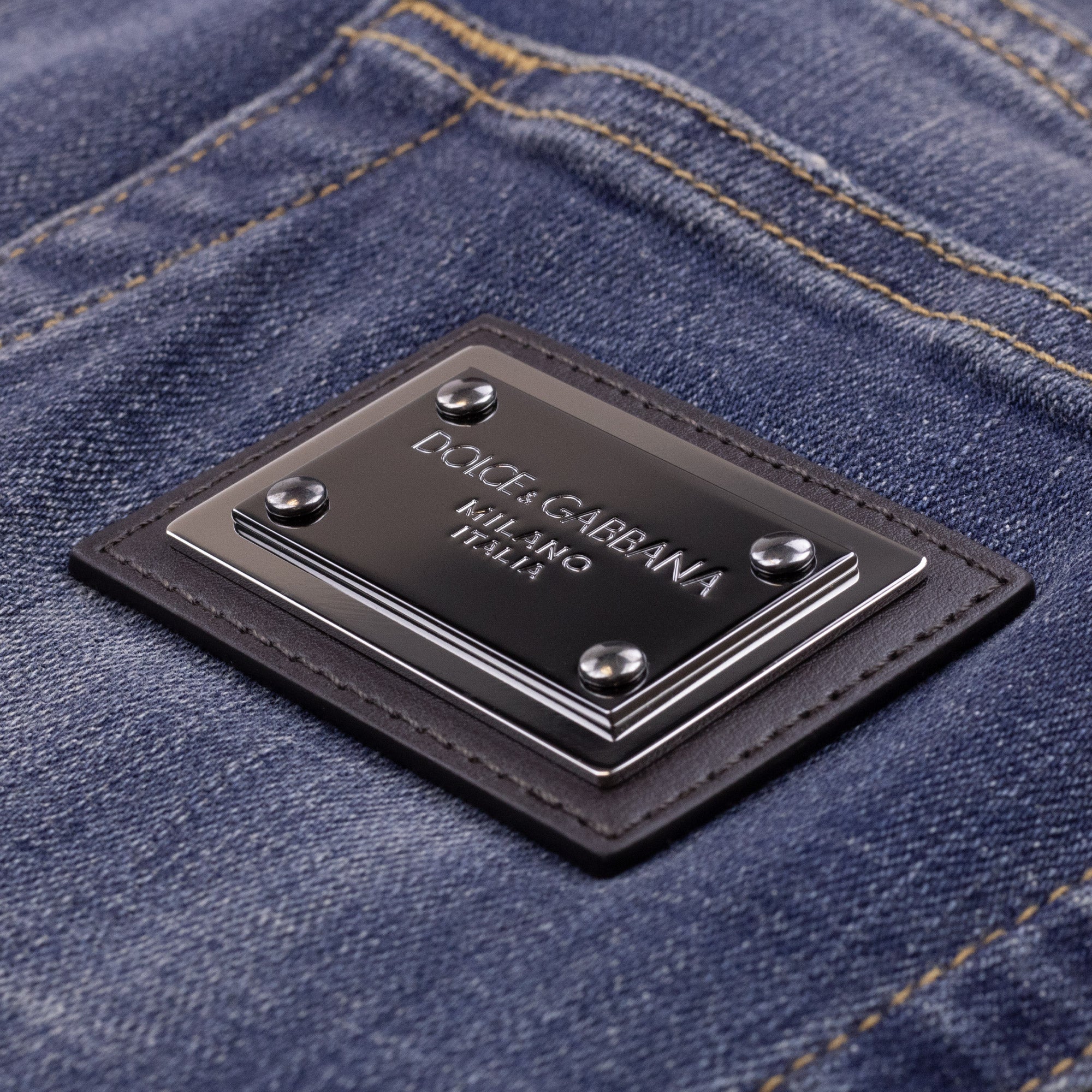 Dolce & Gabbana Slim Fit Stretch Denim Jean Dark Blue