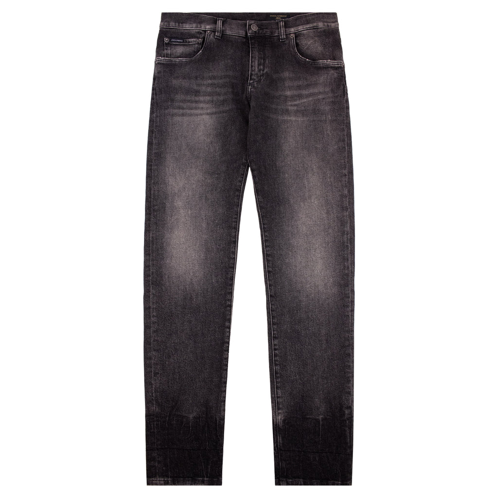 Dolce & Gabbana Slim Fit Denim Jean Black/Dark Taupe