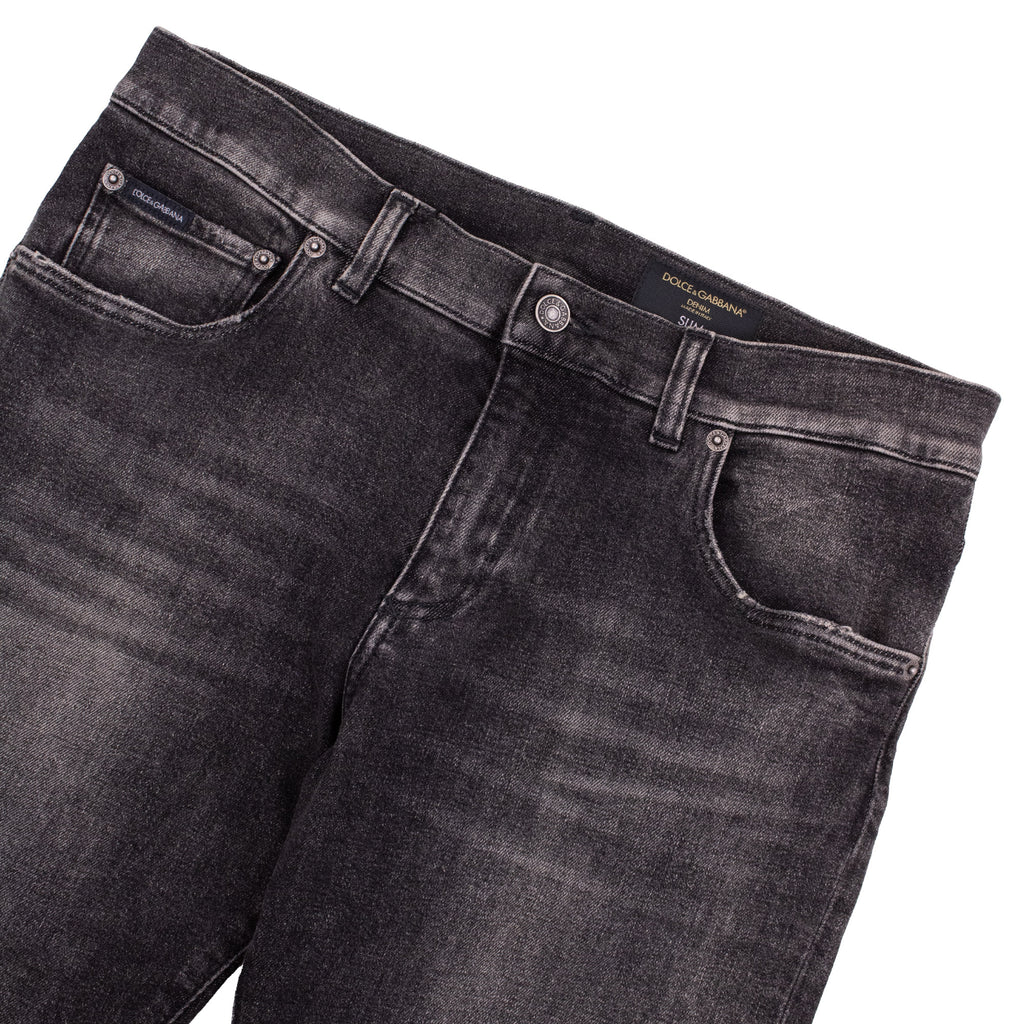 Dolce & Gabbana Slim Fit Denim Jean Black/Dark Taupe