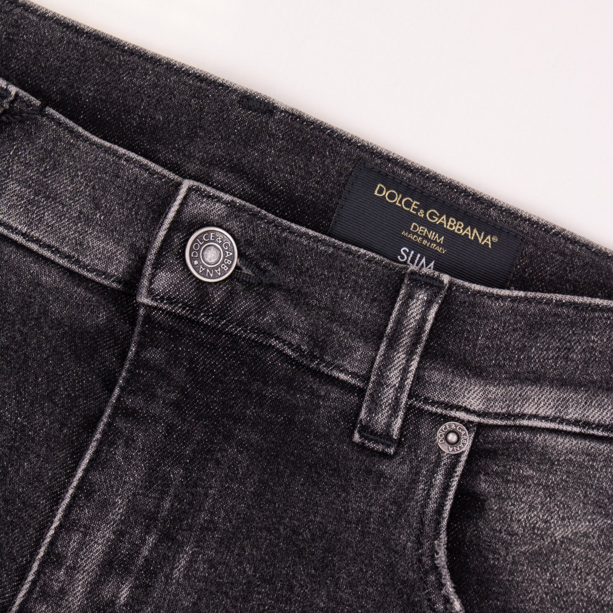 Dolce & Gabbana Slim Fit Denim Jean Black/Dark Taupe