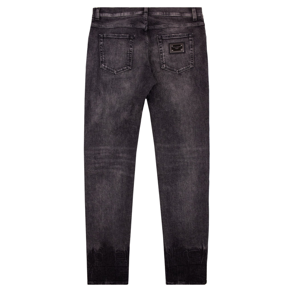 Dolce & Gabbana Slim Fit Denim Jean Black/Dark Taupe