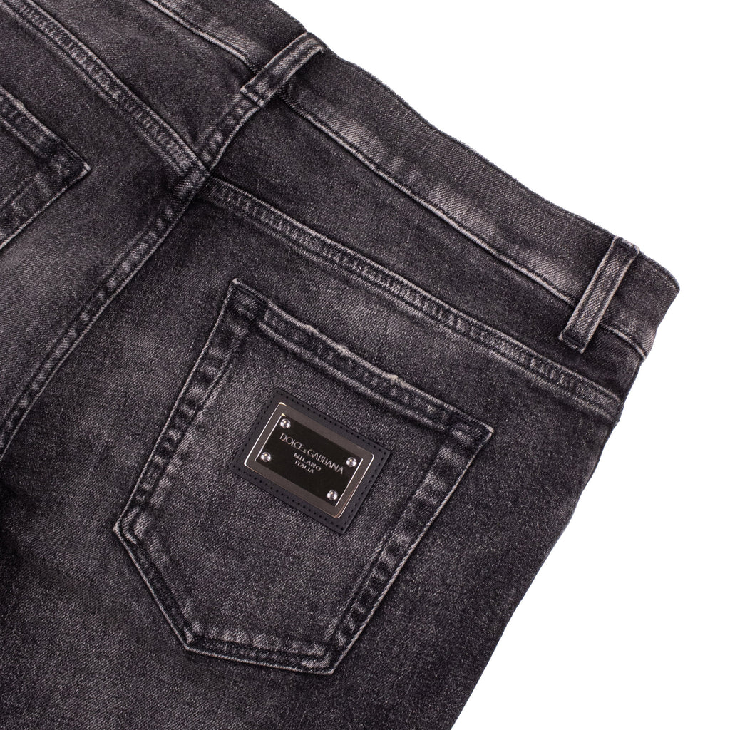 Dolce & Gabbana Slim Fit Denim Jean Black/Dark Taupe
