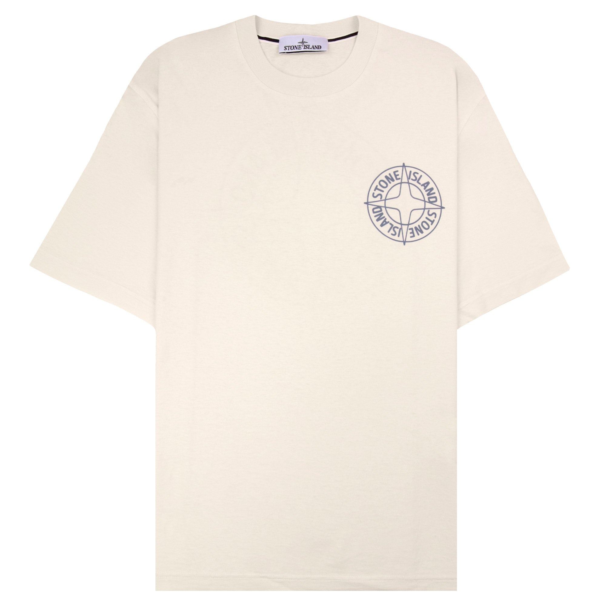 Stone Island 210001 Cotton Regular Fit Outline Compass T-Shirt Ivory V0093