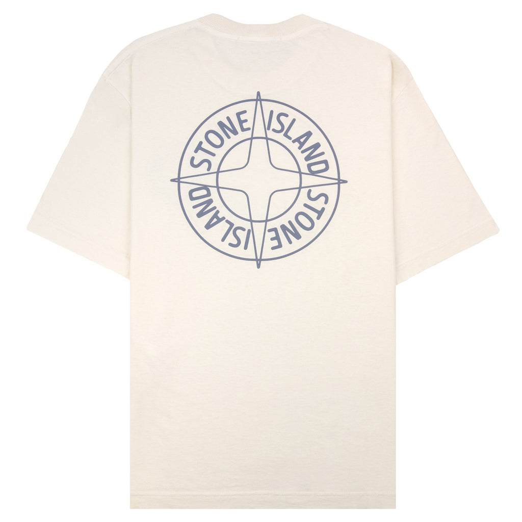 Stone Island 210001 Cotton Regular Fit Outline Compass T-Shirt Ivory V0093