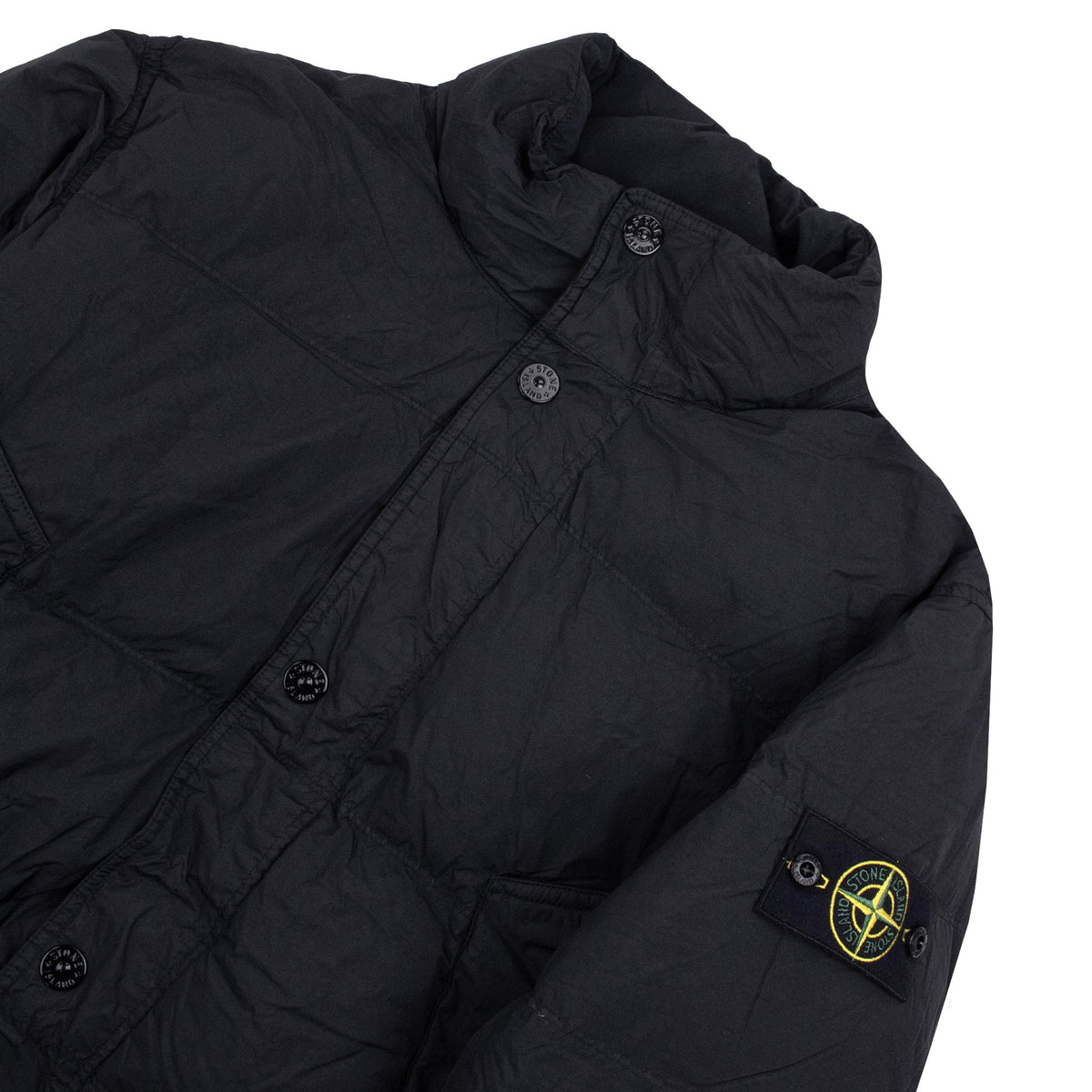 Stone Island 4100109 Anti-Drop Crinkle Reps Down Wind-Resistant Jacket BLACK V0029