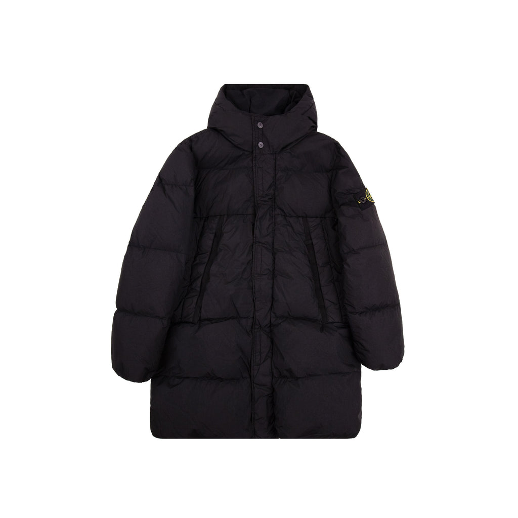 Stone Island Junior 40123 Crinkle Reps Recycled Nylon Down Parka BLACK V0029