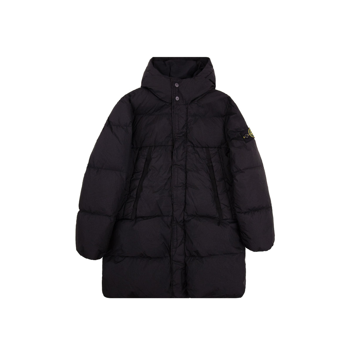 Stone Island Junior 40123 Crinkle Reps Recycled Nylon Down Parka BLACK V0029
