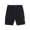 Stone Island L100018 Organic Cotton 'Old' Effect Cargo Shorts BLACK V0129