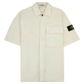 Stone Island 1100025 Stretch Cotton Twill Comfort Fit Shirt Ivory V0093