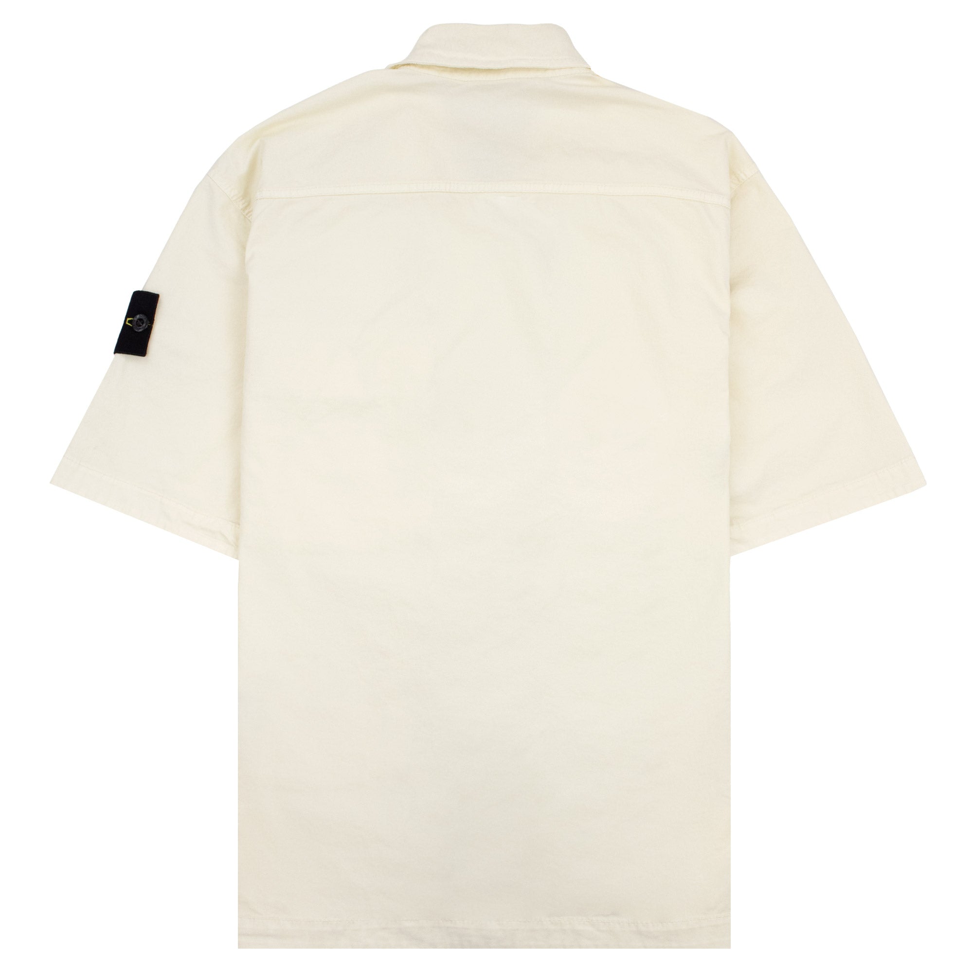 Stone Island 1100025 Stretch Cotton Twill Comfort Fit Shirt Ivory V0093