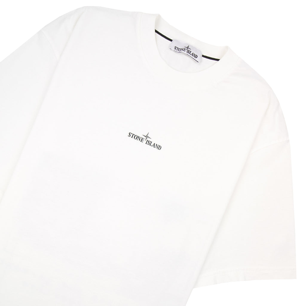 Stone Island 2100002 Hand Sprayed Lab Print T-Shirt WHITE V0001