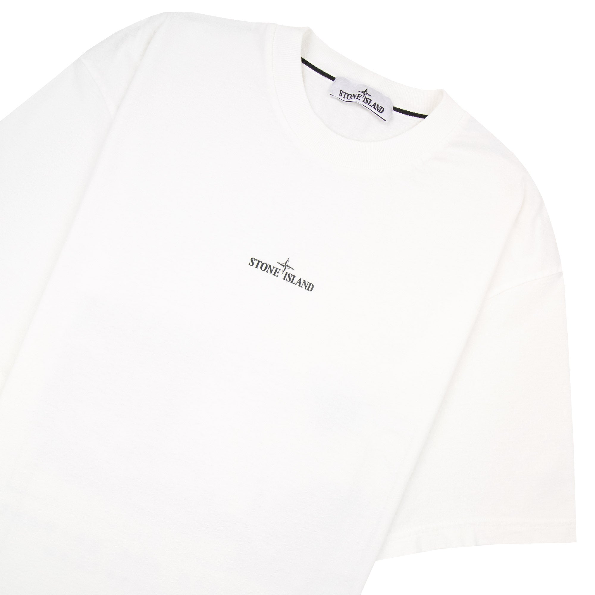 Stone Island 2100002 Hand Sprayed Lab Print T-Shirt WHITE V0001