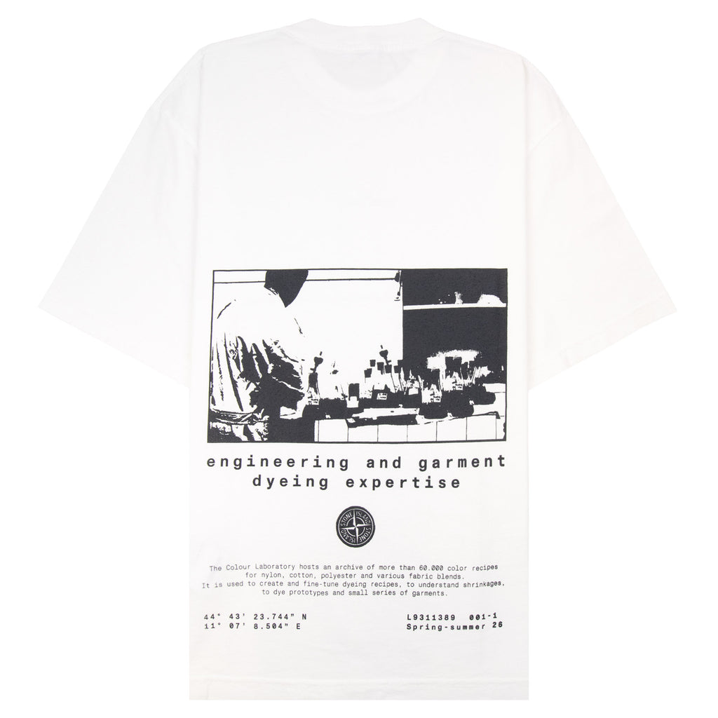Stone Island 2100002 Hand Sprayed Lab Print T-Shirt WHITE V0001