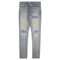 Amiri MX1 Ripped Ultrasuede Skinny Jean ANTIQUE INDIGO