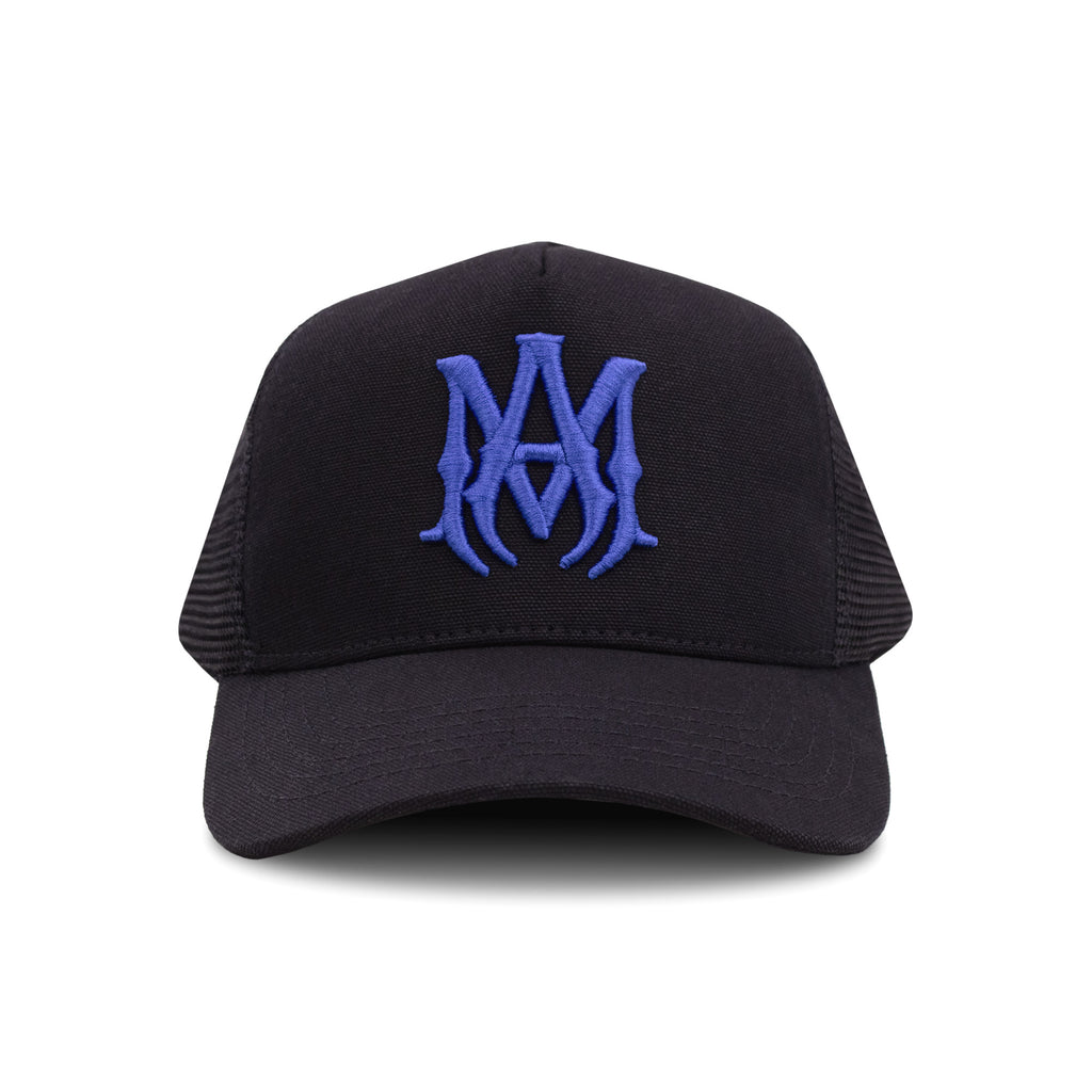 Amiri MA Logo Trucker Hat Black/Blue