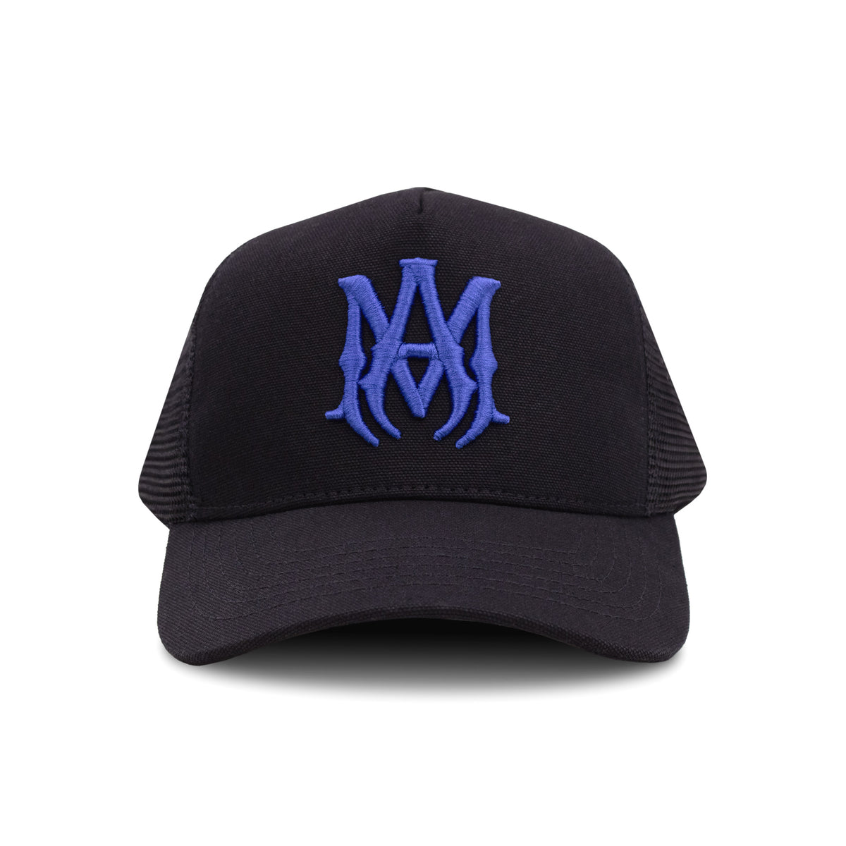 Amiri MA Logo Trucker Hat Black/Blue