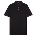 Emporio Armani Mercerised Piqué Polo Shirt with Logo Collar Nero