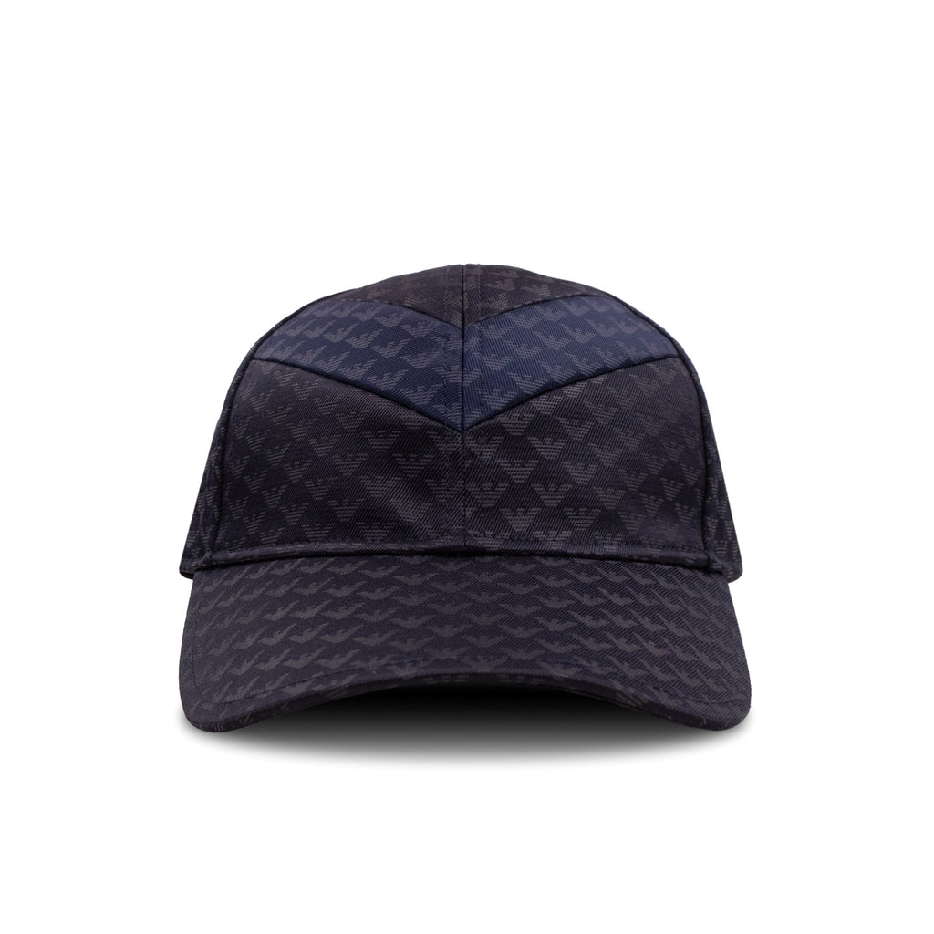 Emporio Armani All Over Logo Printed Cap Blue