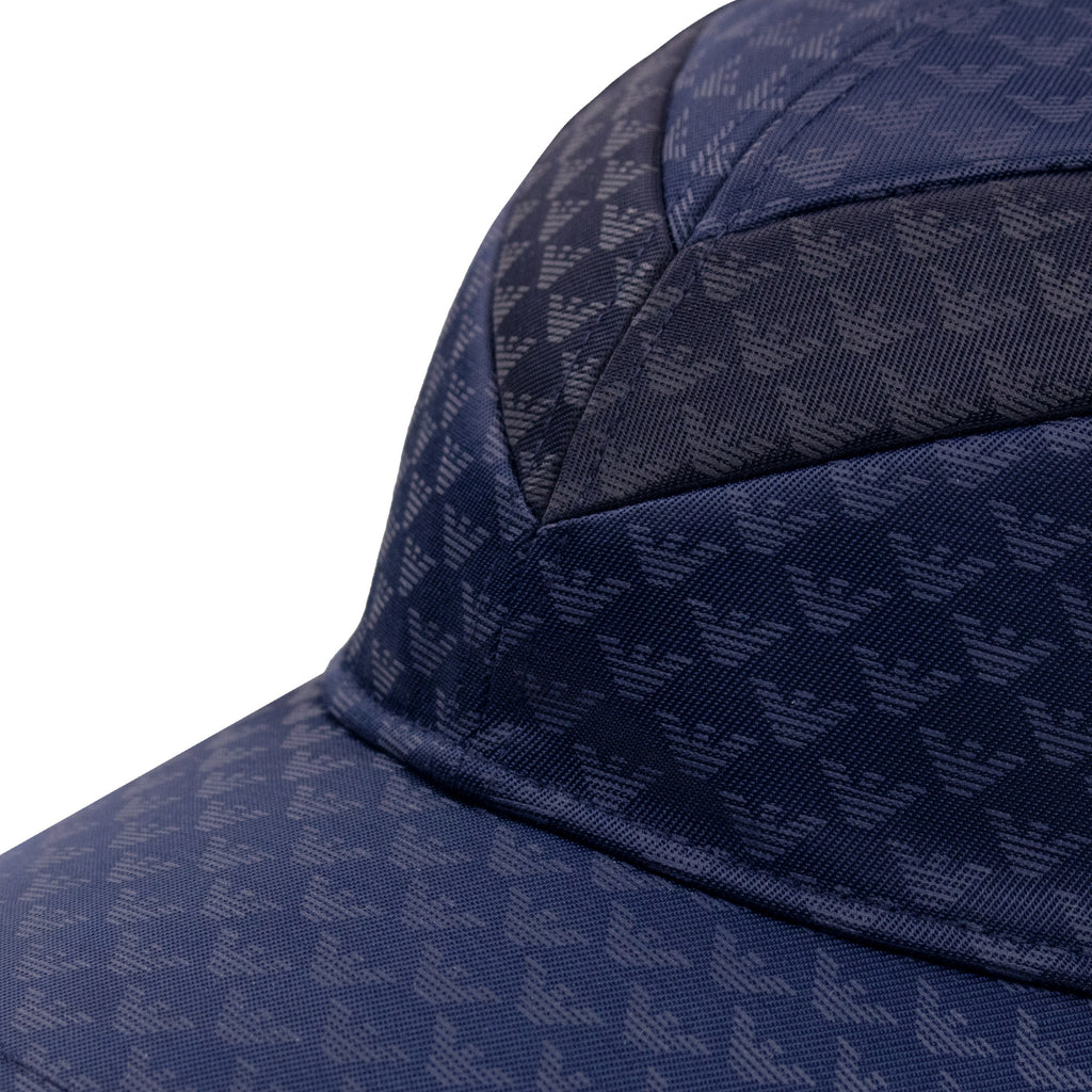 Emporio Armani All Over Logo Printed Cap Marine Blue