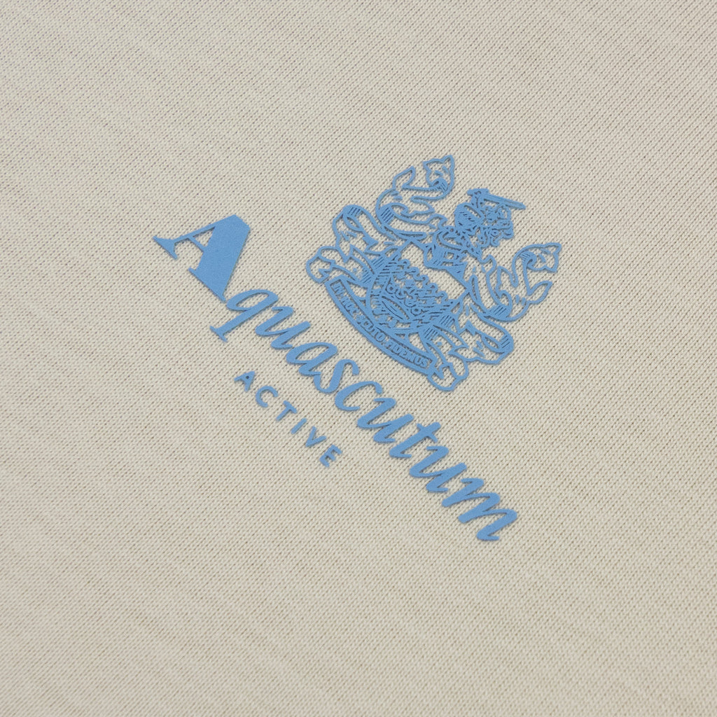 Aquascutum Active Small Logo T Shirt Beige/Blue
