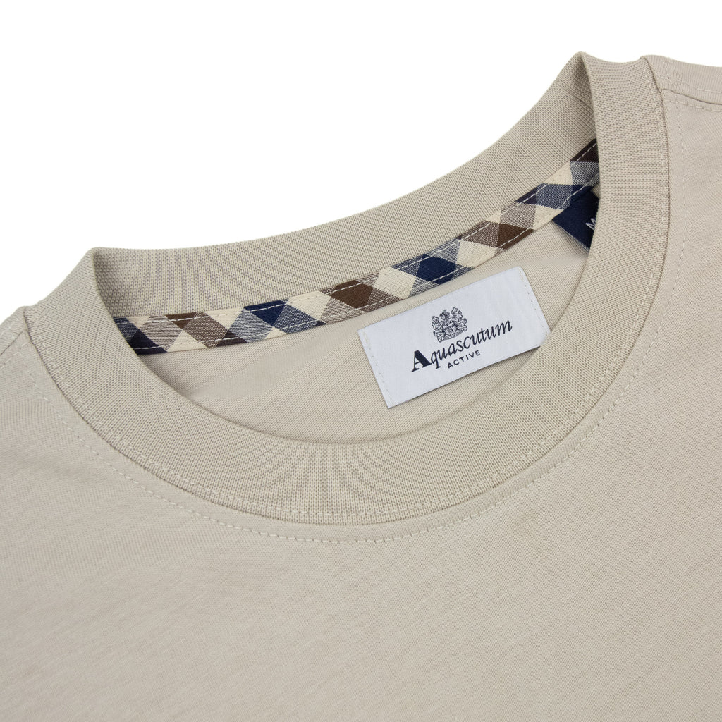 Aquascutum Active Small Logo T Shirt Beige/Blue