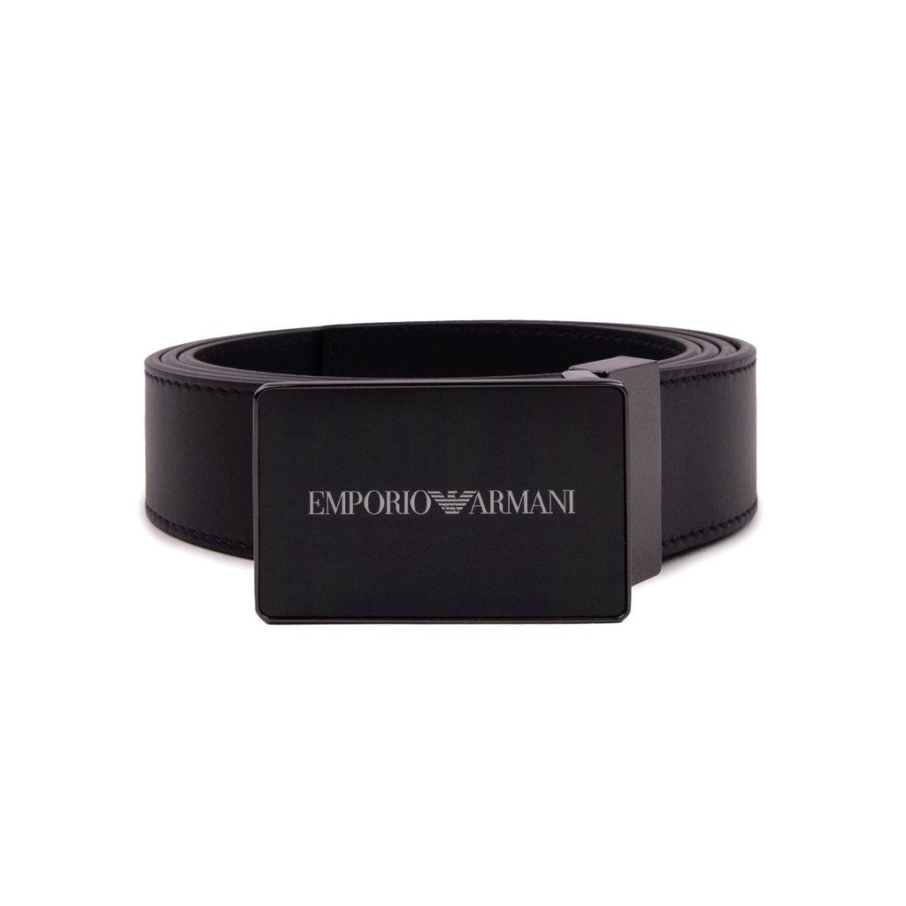 Emporio Armani Logo Buckle Belt Black