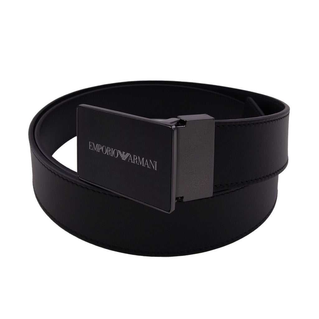 Emporio Armani Logo Buckle Belt Black