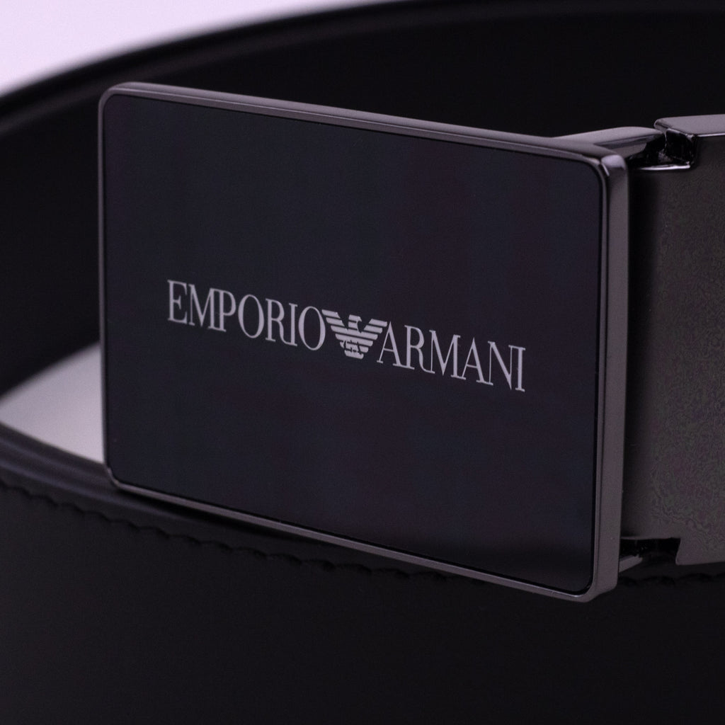 Emporio Armani Logo Buckle Belt Black