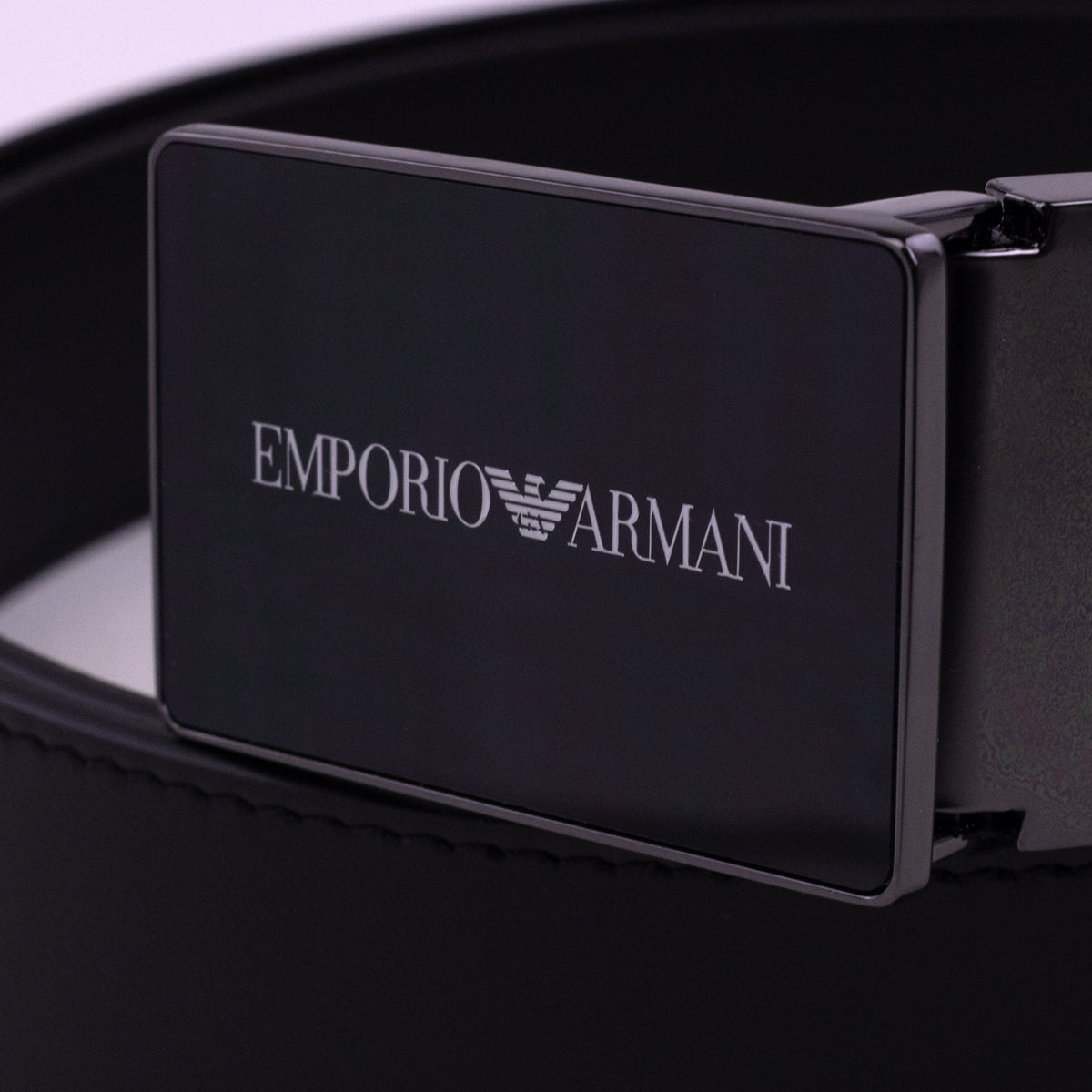Emporio Armani Logo Buckle Belt Black