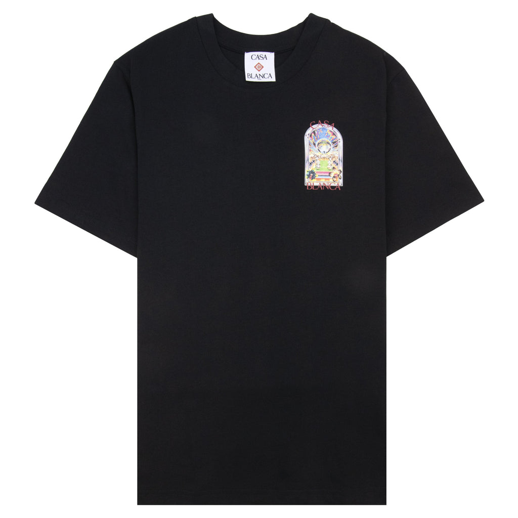 Casablanca Tennis Landscape Short Sleeve T-Shirt Black