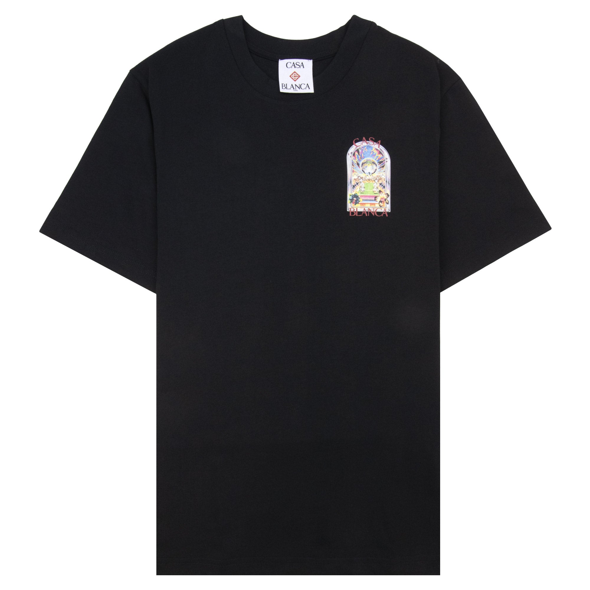 Casablanca Tennis Landscape Short Sleeve T-Shirt Black