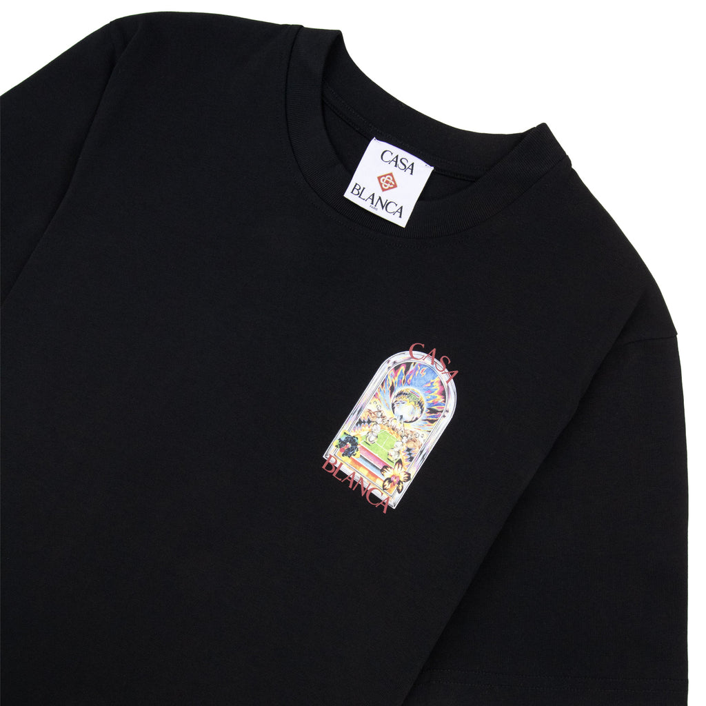Casablanca Tennis Landscape Short Sleeve T-Shirt Black