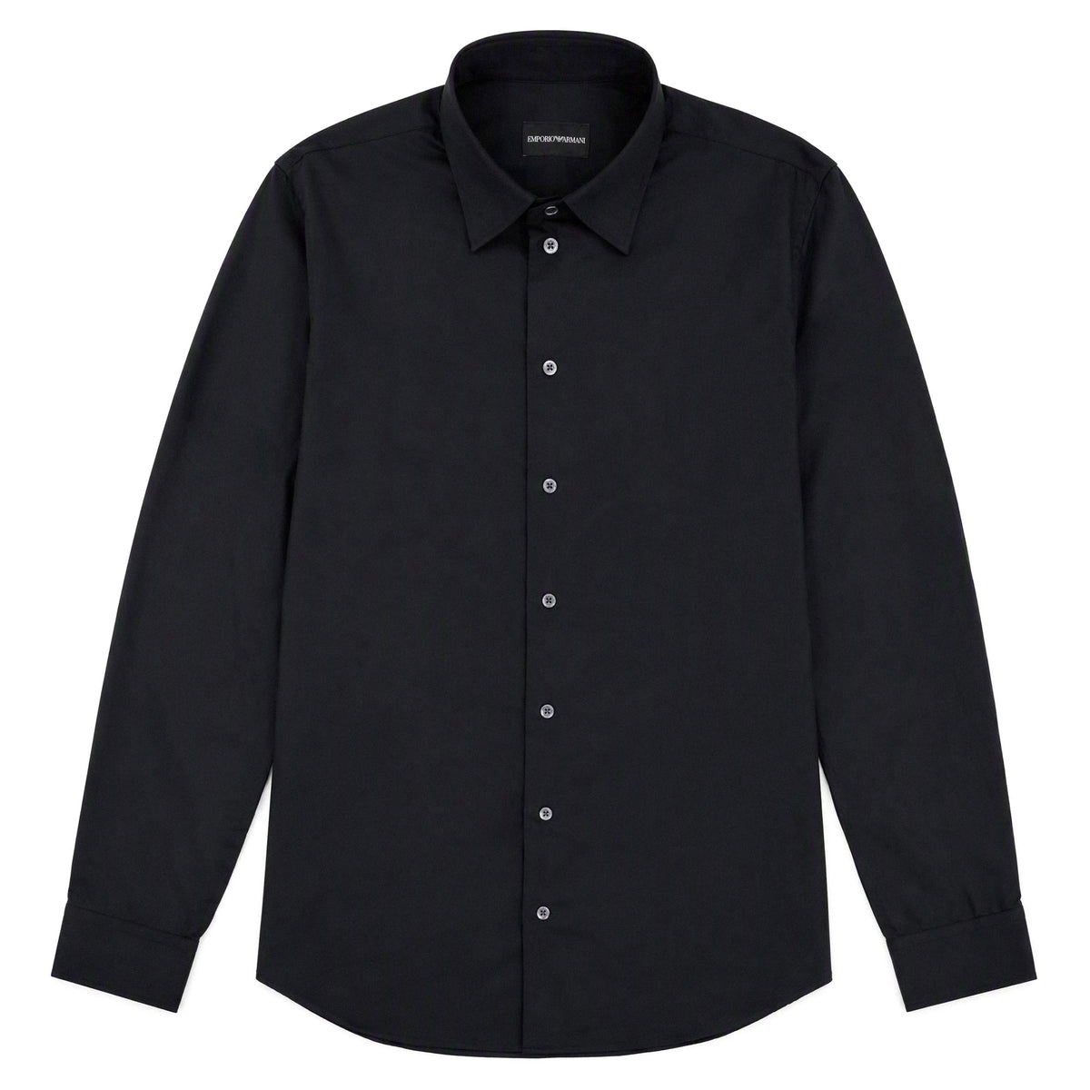 Emporio Armani Long Sleeve Cotton Shirt BLACK