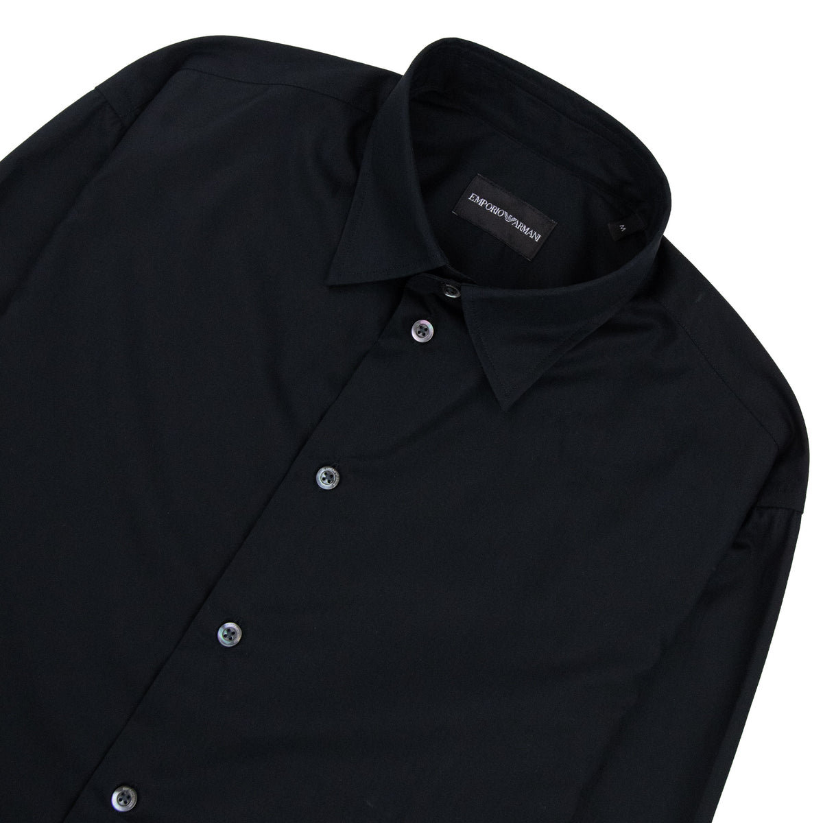 Emporio Armani Long Sleeve Cotton Shirt BLACK