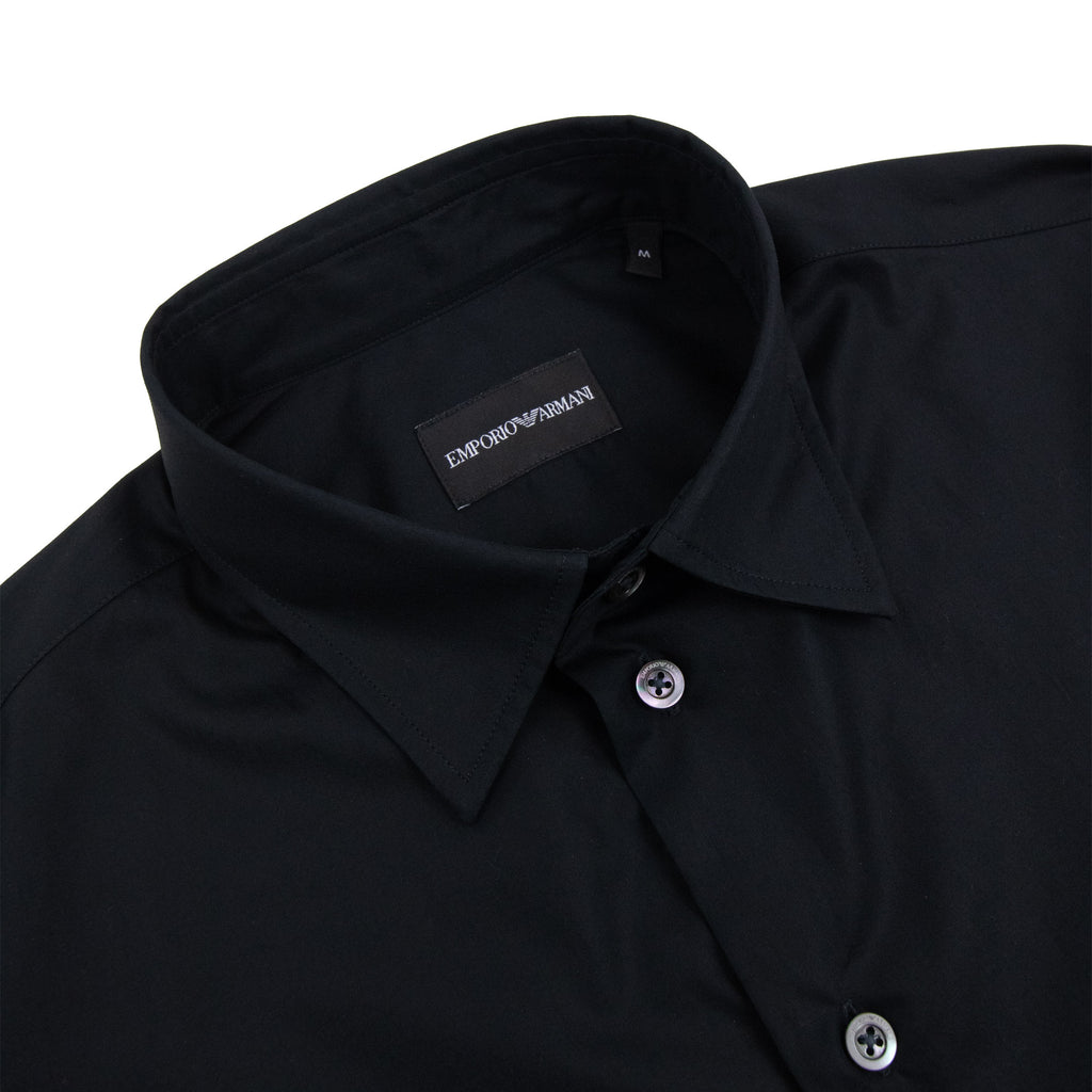 Emporio Armani Long Sleeve Cotton Shirt BLACK