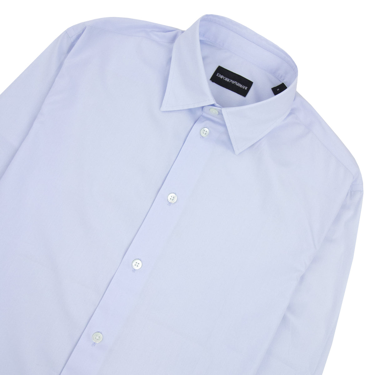 Emporio Armani Long Sleeve Cotton Shirt BLUE